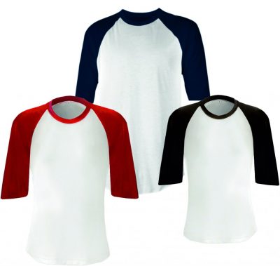 Playera para Sublimar Ranglan 3/4 Cuello Redondo